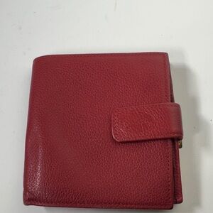 Longchamp Cherry Leather Wallet twist turn lock